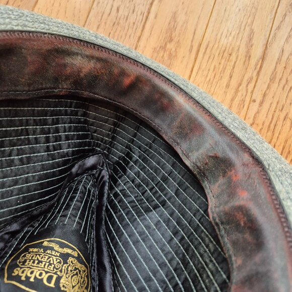 Dobbs Fifth Avenue Vintage Fedora Men's Hat Harris Tweed Pinstripe Wool - Picture 7 of 10